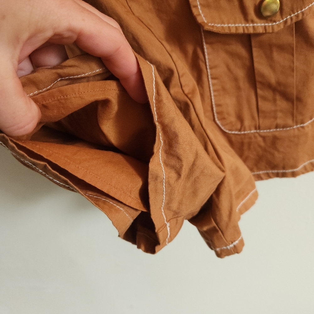 Nwot Jaine And Jack Romper Shorts Tank Brown Cotton 7 - Picture 4 of 7